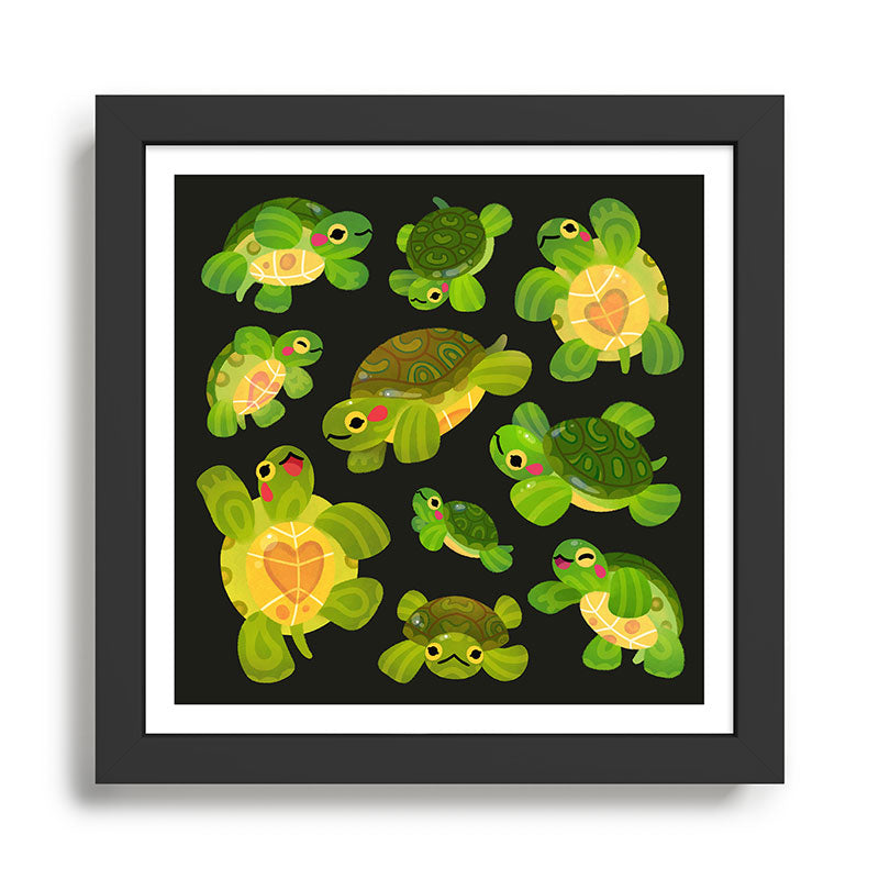 Red-eared slider (dark) Framed Art Print Gallery Image 1