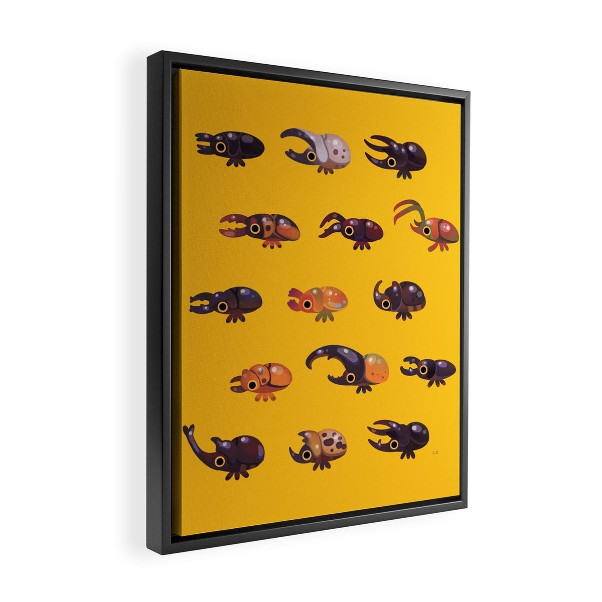 Rhino and Stag Framed Canvas Print Gallery Image 2