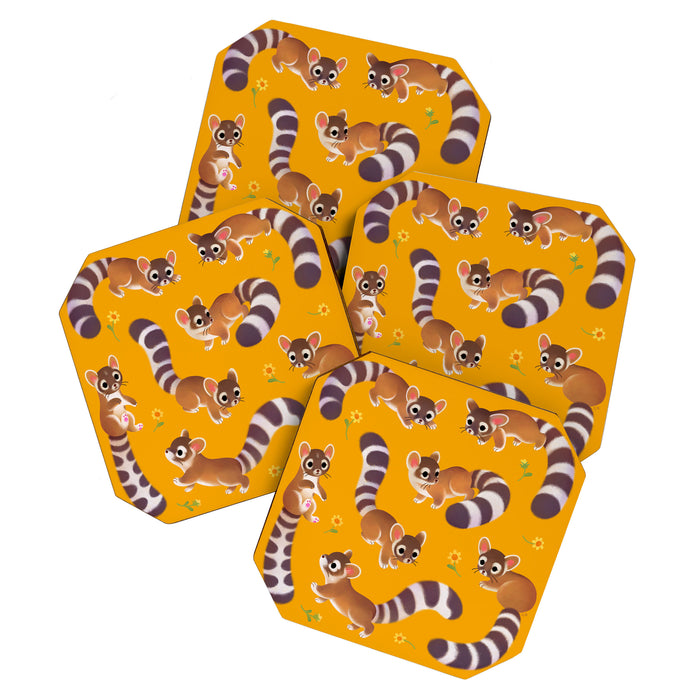 Ringtail - yellow Coaster Gallery Image 1