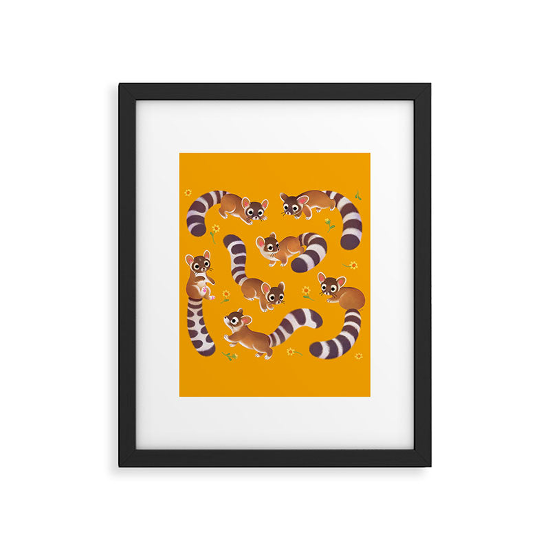 Ringtail - yellow Framed Art Print Gallery Image 6