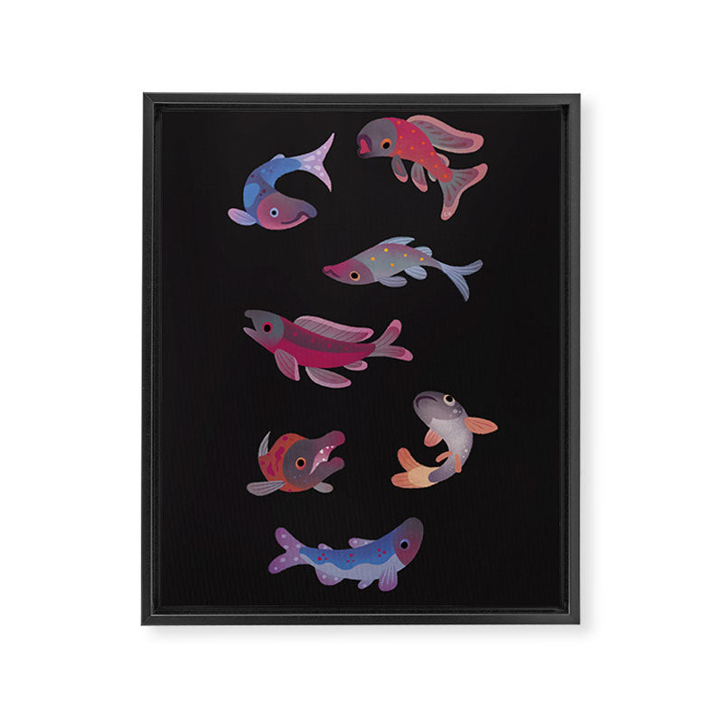 Salmon - dark Framed Canvas Print Gallery Image 6
