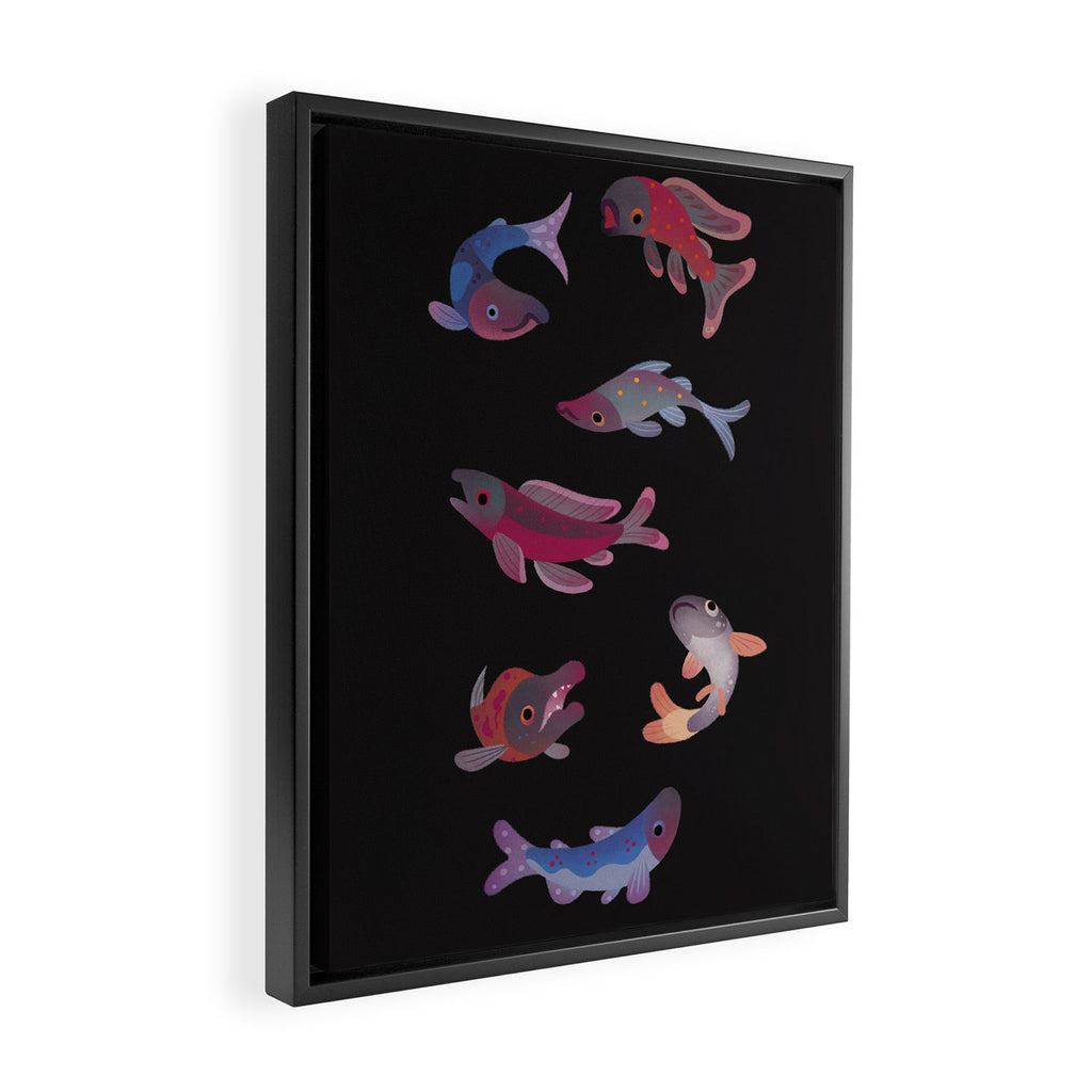 Salmon - dark Framed Canvas Print Gallery Image 2