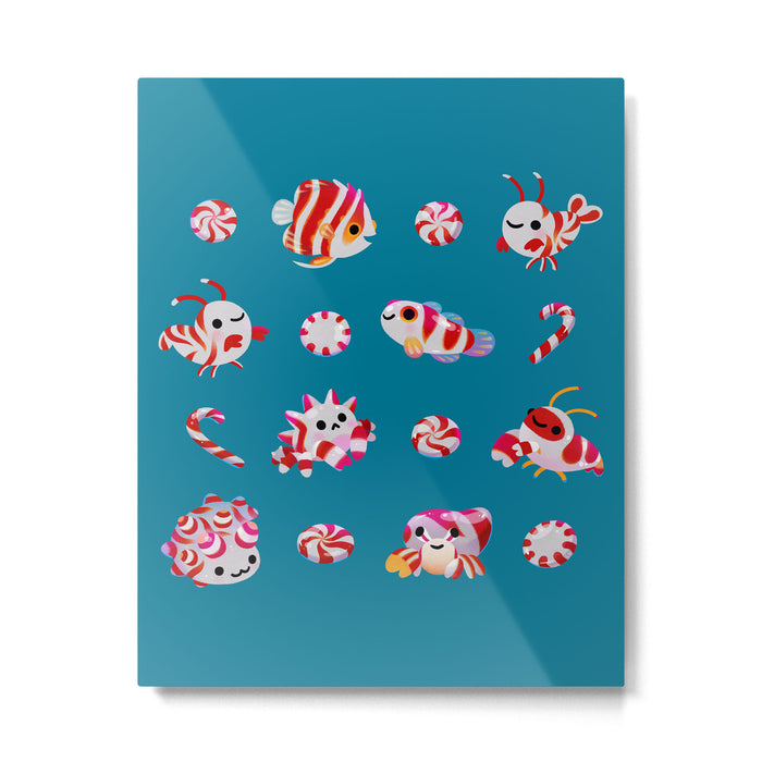 Sea Peppermint Candies Metal Print Gallery Image 1