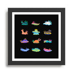 Sea slug - black Framed Art Print Gallery Image 1