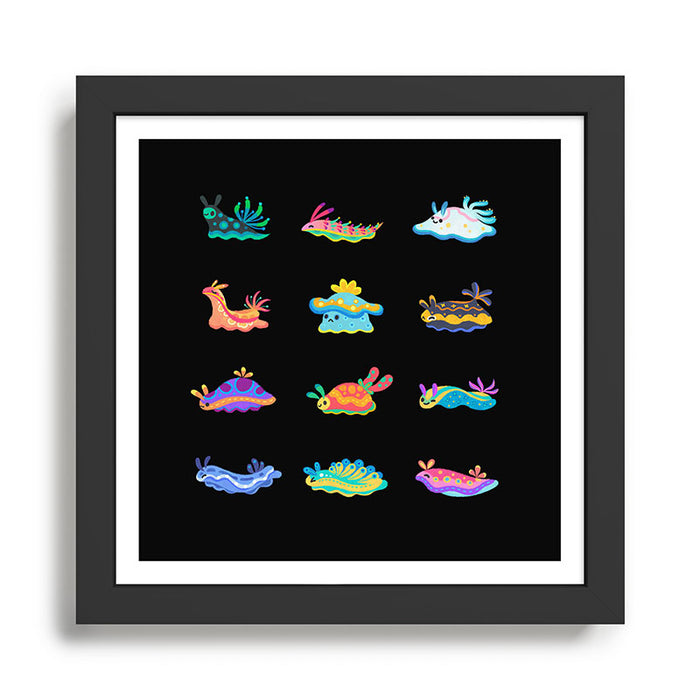 Sea slug - black Framed Art Print Gallery Image 1