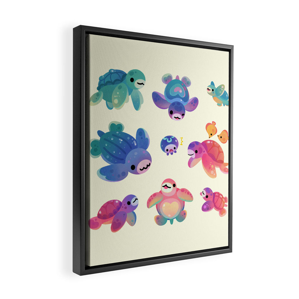 Sea turtle - bright Framed Canvas Print Gallery Image 2