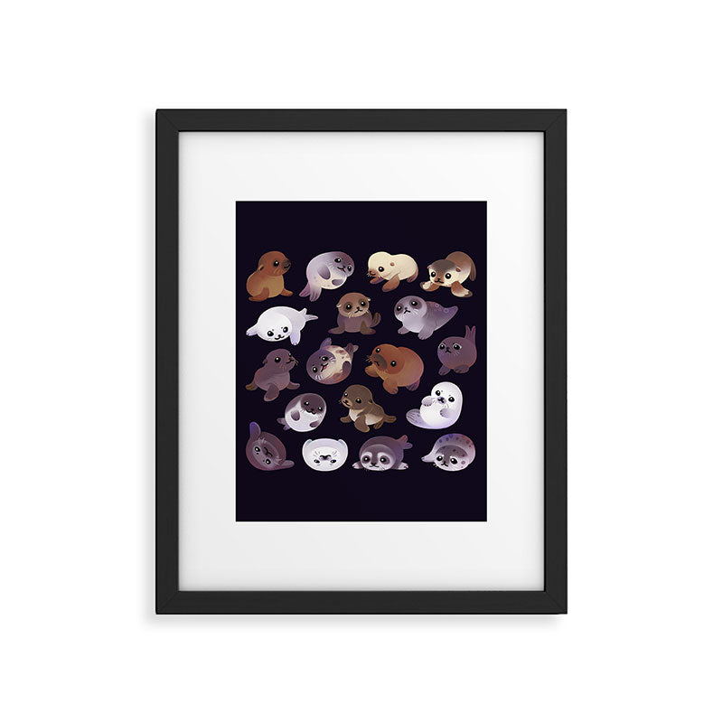 Seal pup - dark Framed Art Print Gallery Image 6
