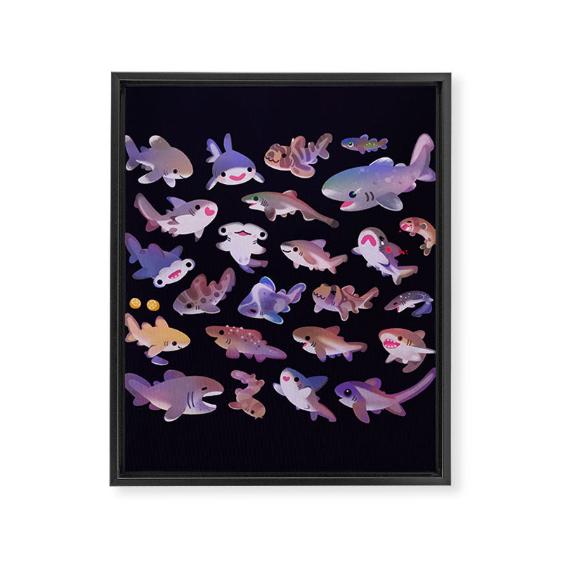 Shark day 2 Framed Canvas Print Gallery Image 6