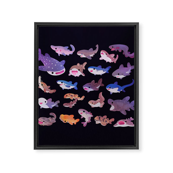 Shark day Framed Canvas Print Gallery Image 1