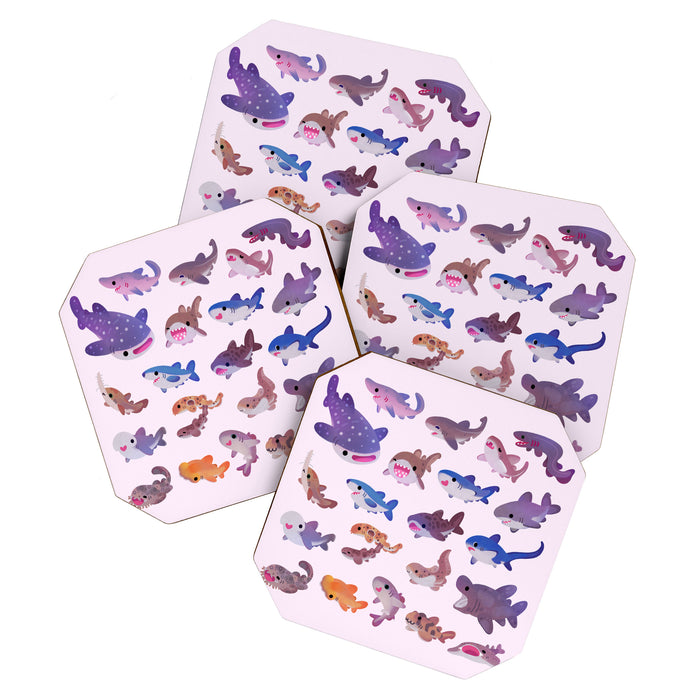 Shark day - pastel Coaster Gallery Image 1