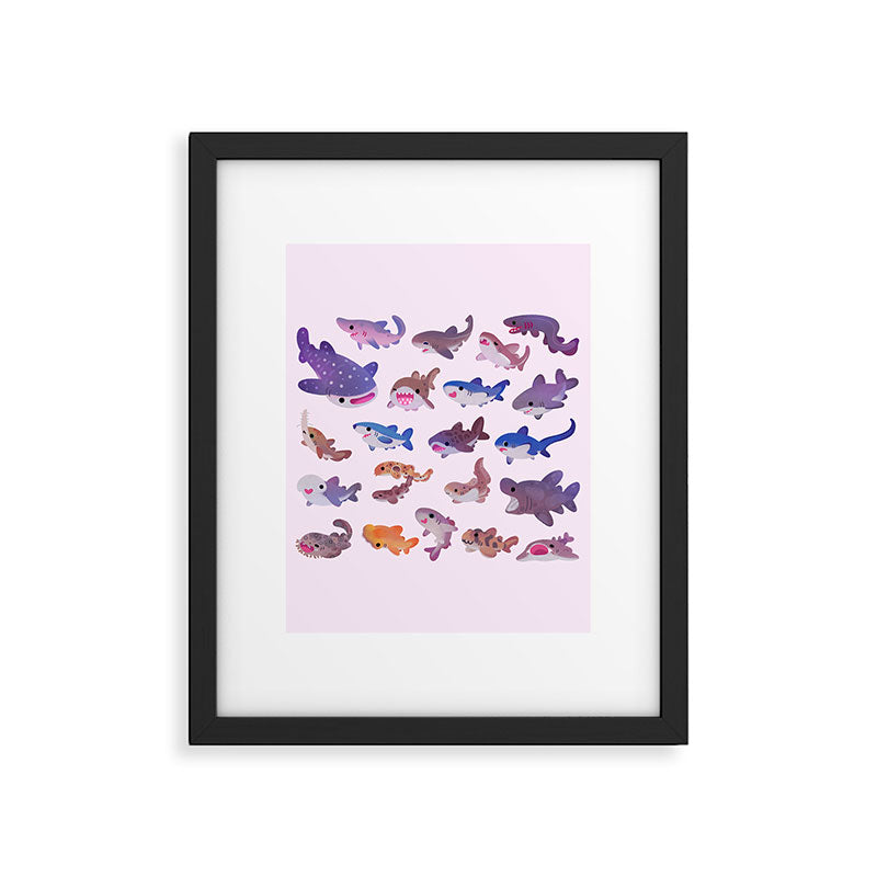 Shark day - pastel Framed Art Print Gallery Image 5