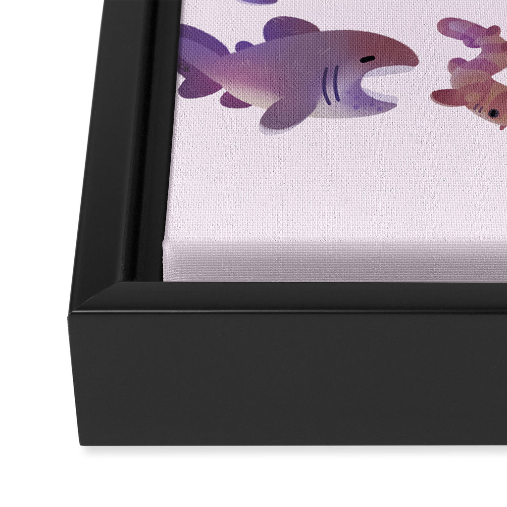 Shark day2 - bright Framed Canvas Print Gallery Image 3
