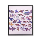 Shark day2 - bright Framed Canvas Print Gallery Image 6