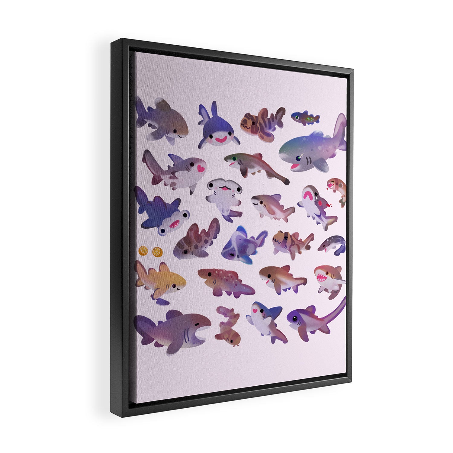 Shark day2 - bright Framed Canvas Print Gallery Image 2