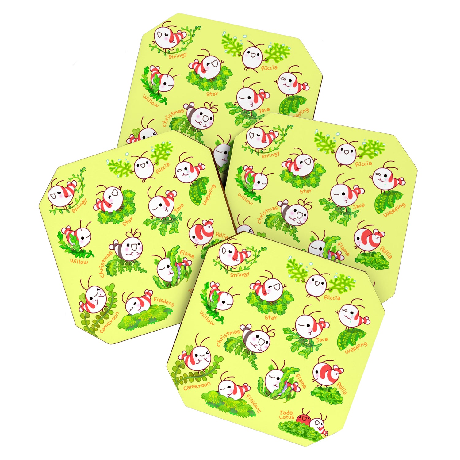 Shy shrimp and moss Coaster Gallery Image 1