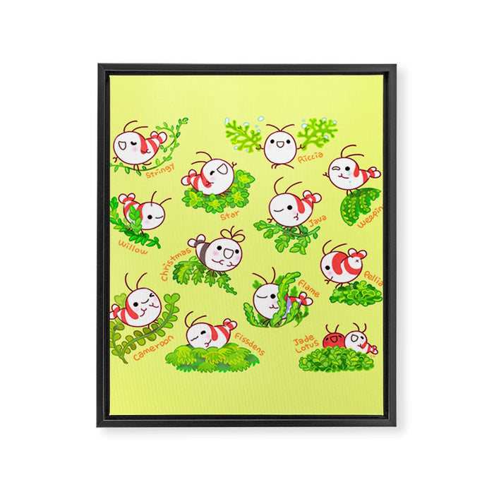 Shy shrimp and moss Framed Canvas Print Gallery Image 1