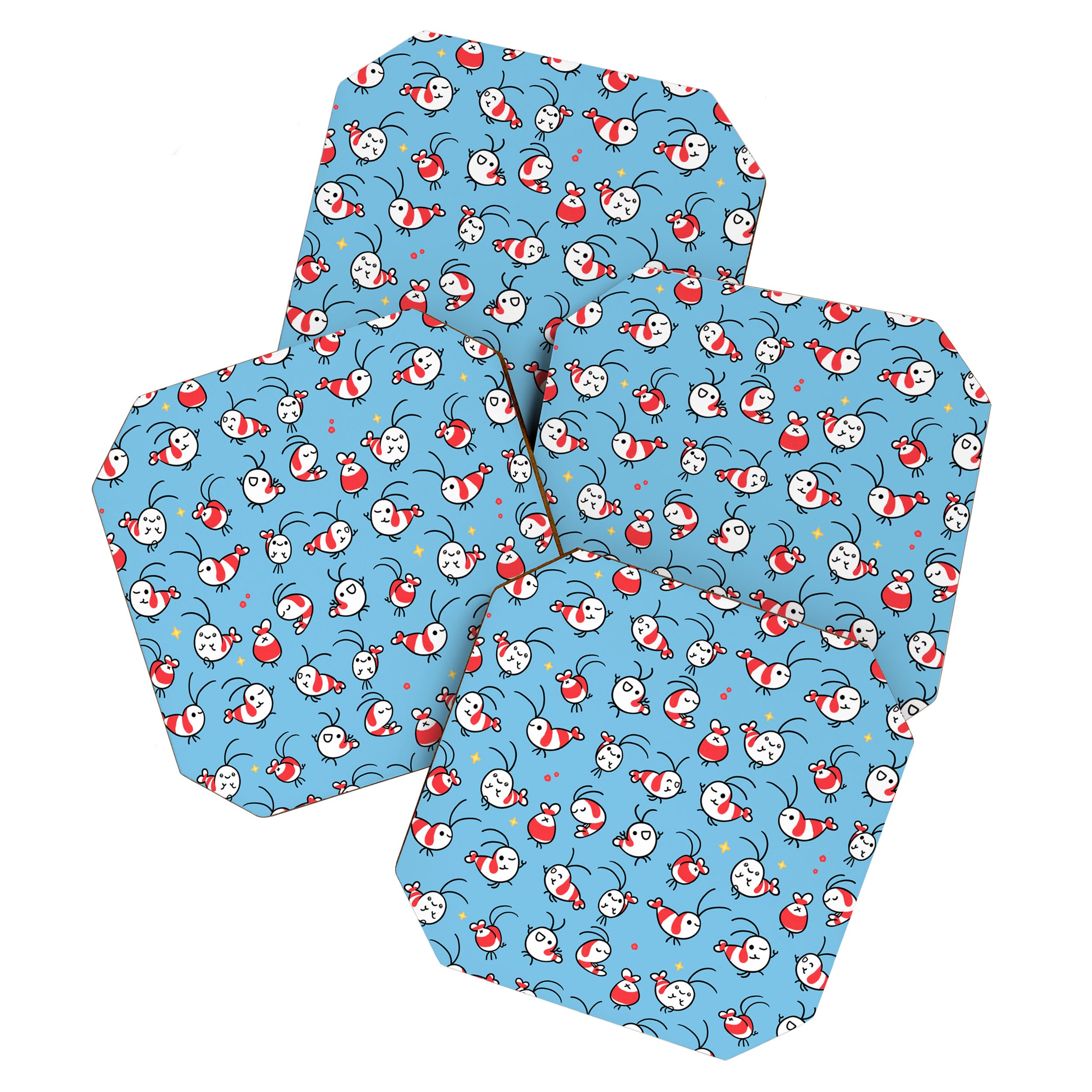 Shy shrimp - pattern Coaster Gallery Image 1