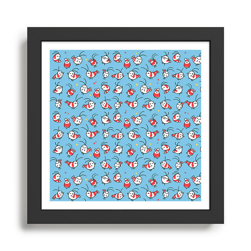 Shy shrimp - pattern Framed Art Print Gallery Image 1
