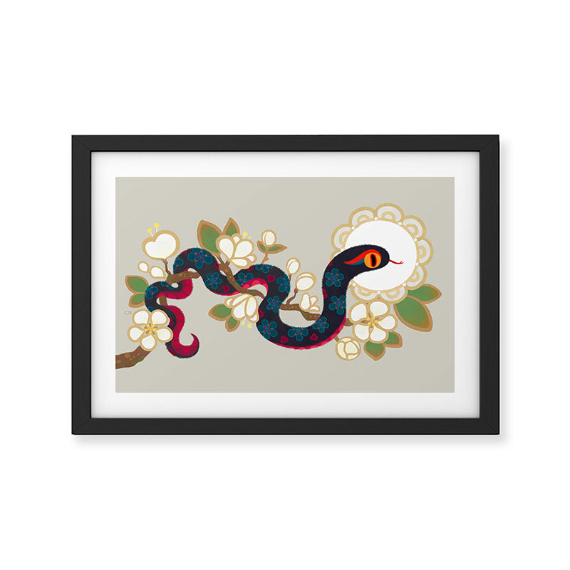 Snake and flowers 2 Framed Art Print Gallery Image 2
