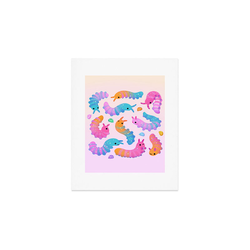 Sour velvet worm and Gummy water bear Art Print Gallery Image 1