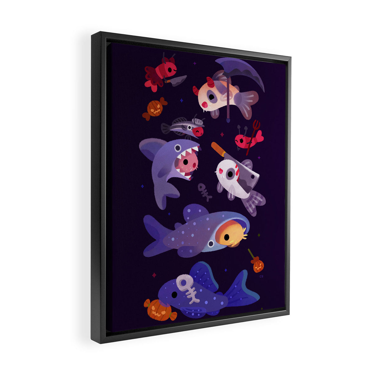 Spooky Cory cats Framed Canvas Print Gallery Image 2
