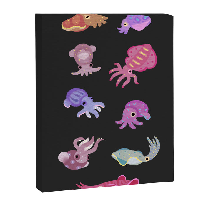 Squids - black Canvas Print Gallery Image 1