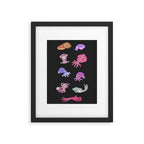 Squids - black Framed Art Print Gallery Image 6