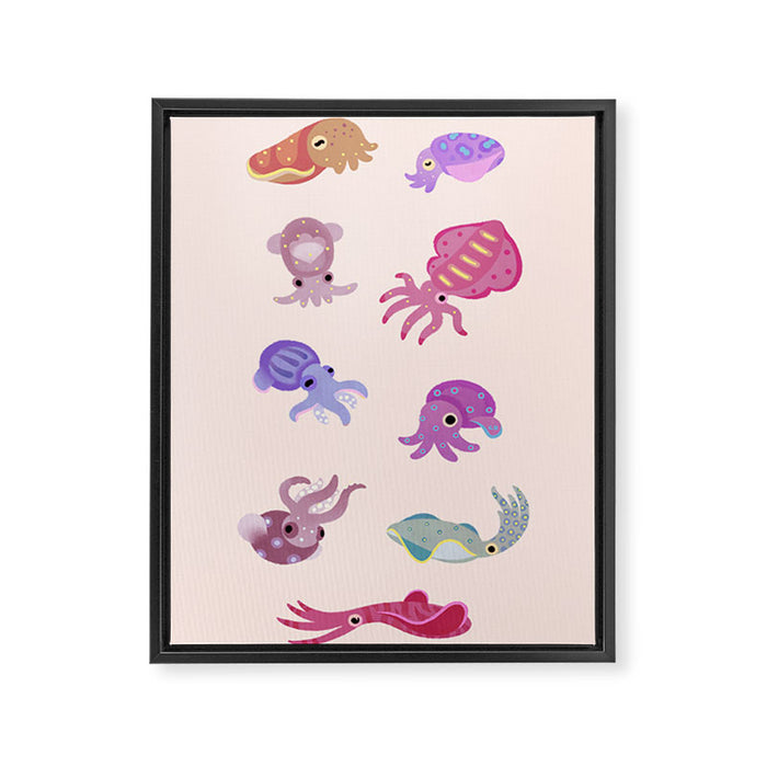 Squids Framed Canvas Print Gallery Image 1
