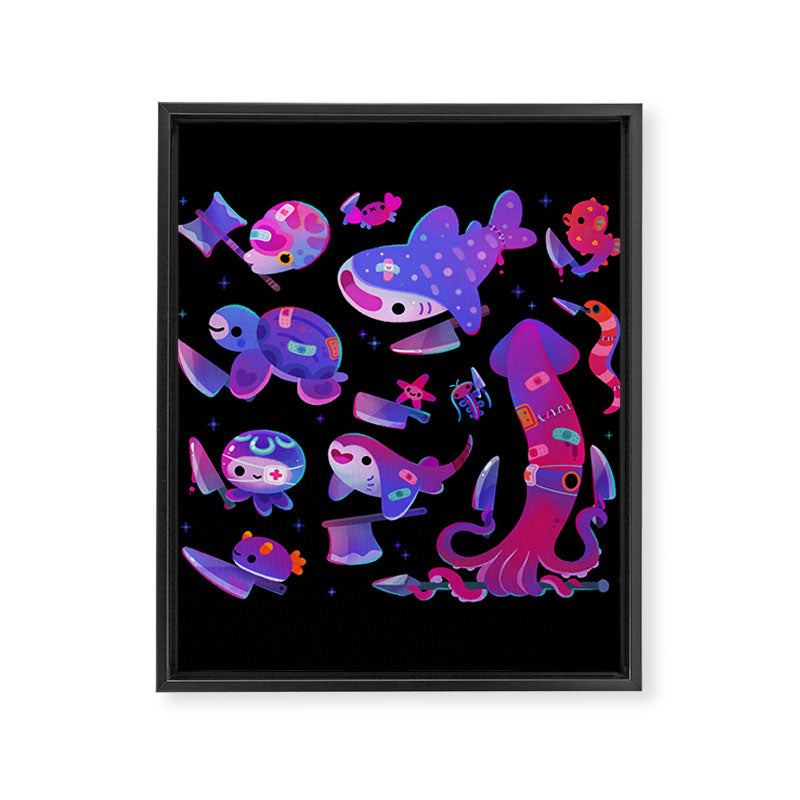 Stabby marine life Framed Canvas Print Gallery Image 6