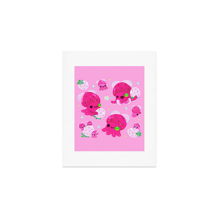 Strawberry squid Art Print Gallery Image 1