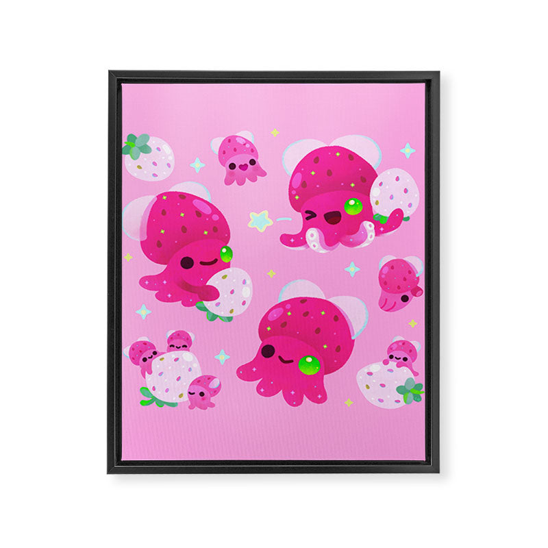 Strawberry squid Framed Canvas Print Gallery Image 8