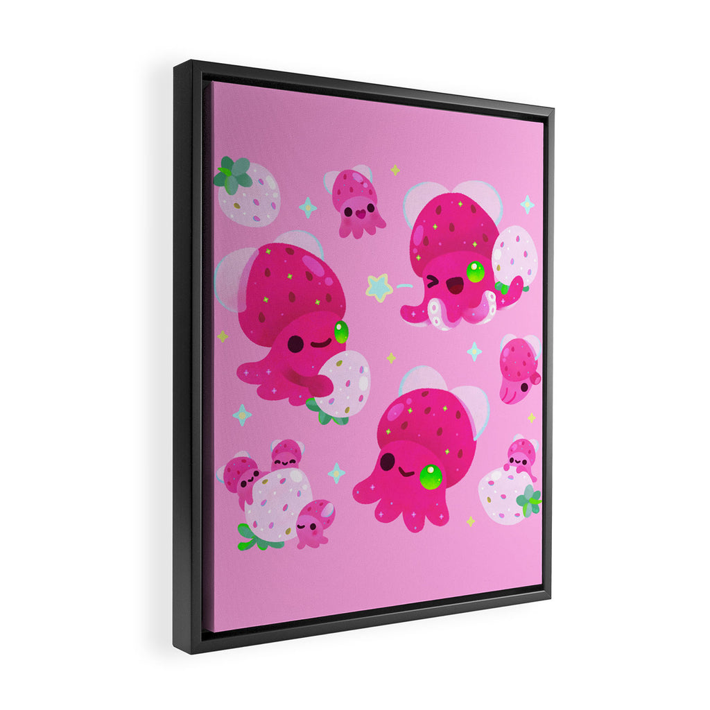 Strawberry squid Framed Canvas Print Gallery Image 2