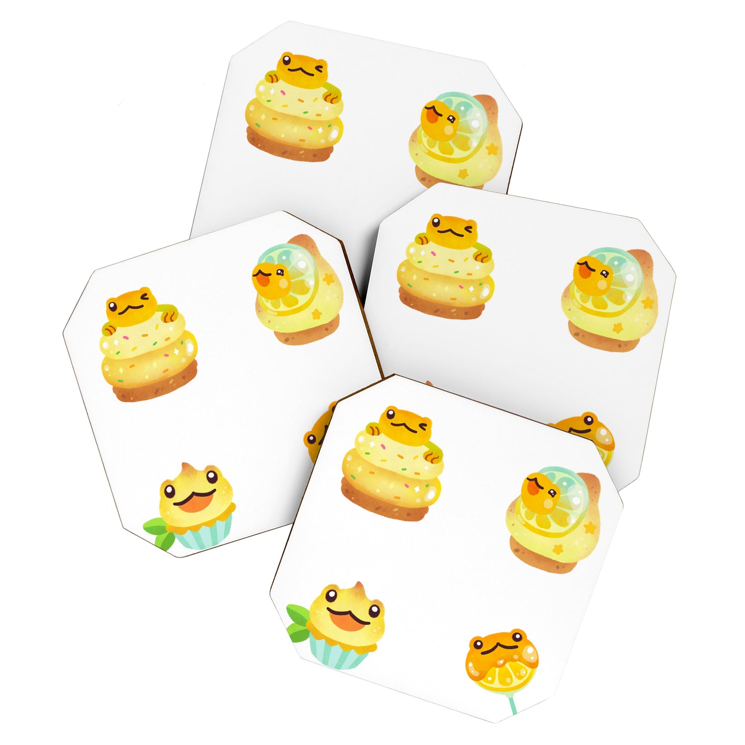 Sweet Lemon frog - dark Coaster Gallery Image 1