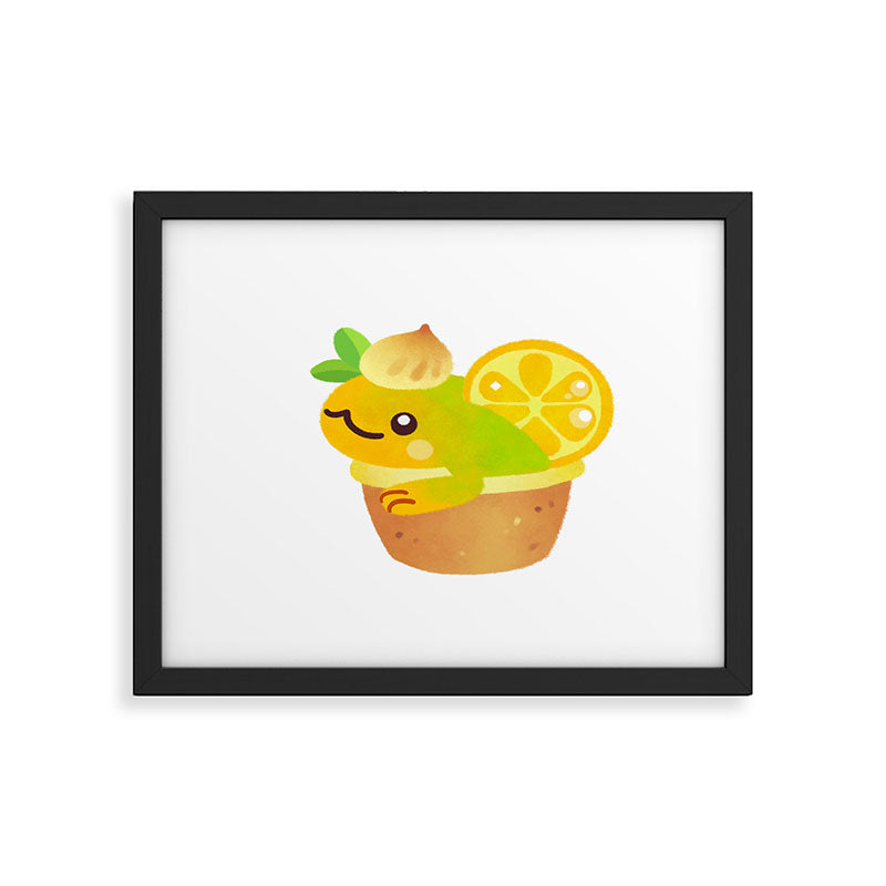 Sweet Lemon frog - dark Framed Art Print Gallery Image 5