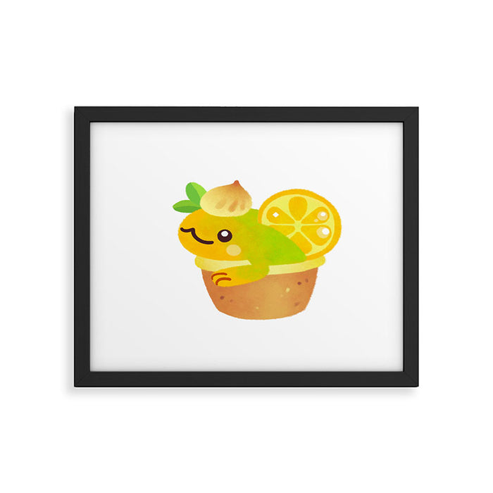 Sweet Lemon frog - dark Framed Art Print Gallery Image 1