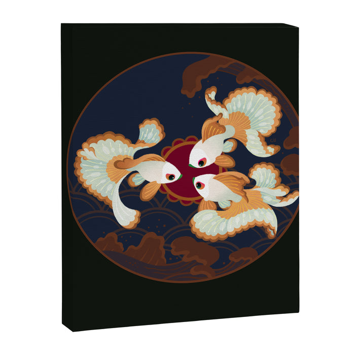 Three tosakin goldfish Canvas Print Gallery Image 1