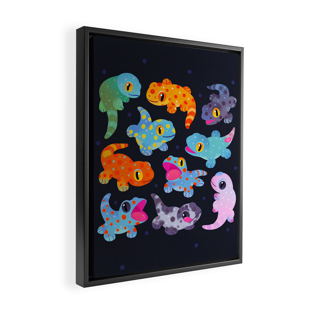Tokay gecko - dark Framed Canvas Print Gallery Image 2