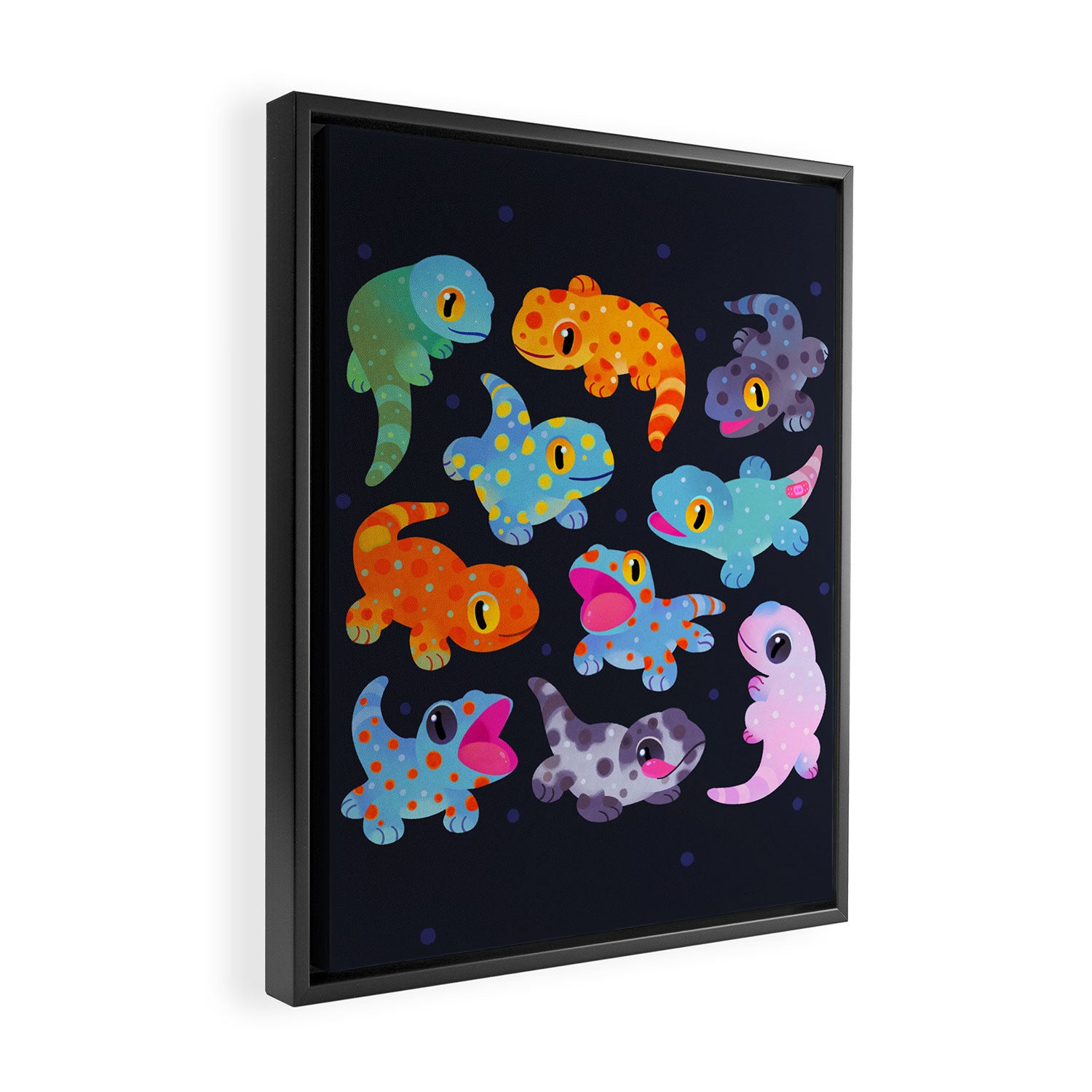 Tokay gecko - dark Framed Canvas Print Gallery Image 2