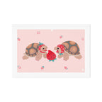 Tortoises love strawberries Art Print Gallery Image 1