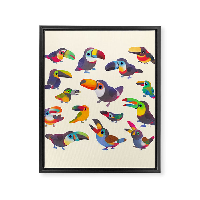 Toucan - pastel Framed Canvas Print Gallery Image 1