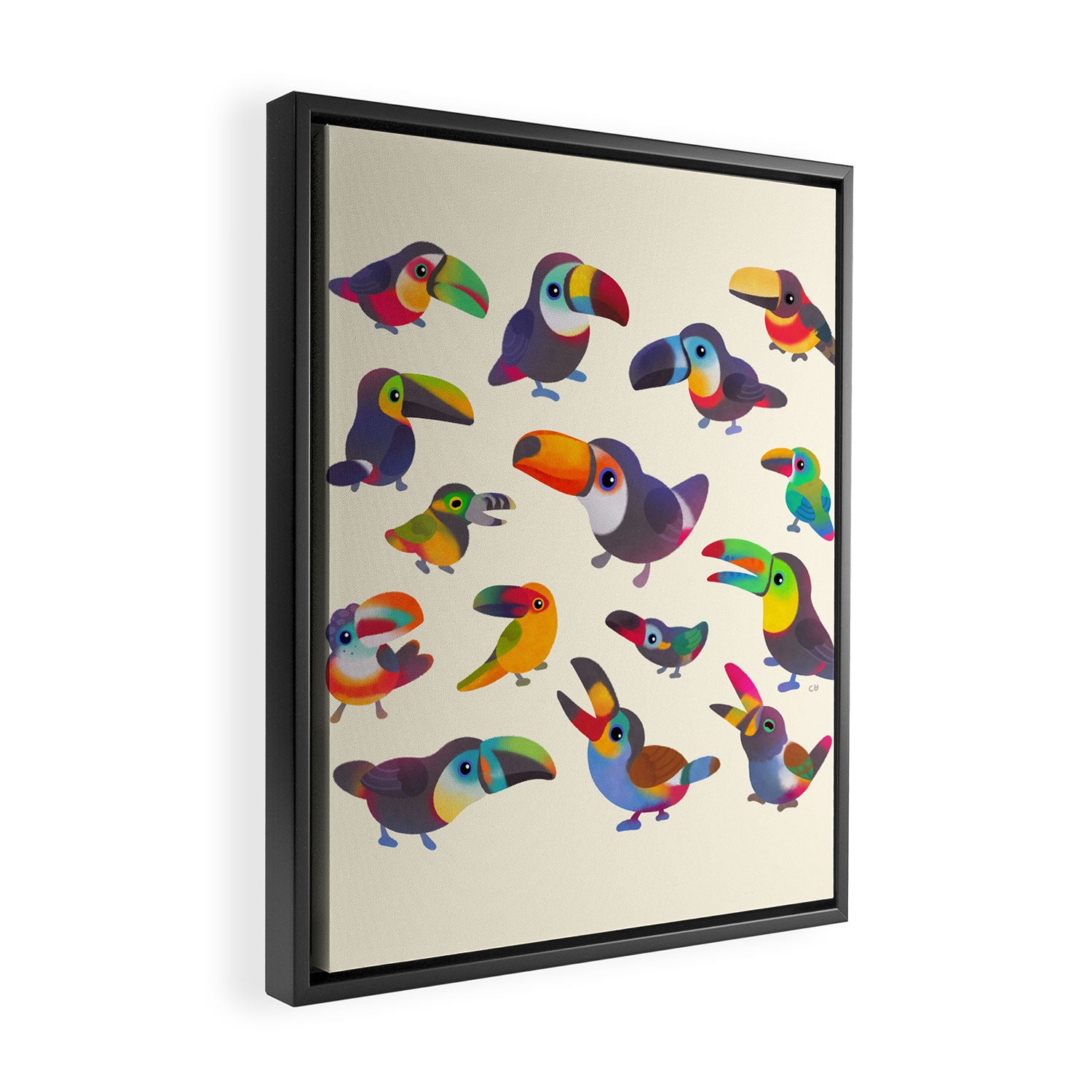 Toucan - pastel Framed Canvas Print Gallery Image 2