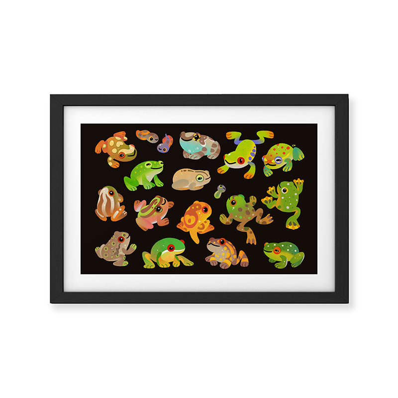 Tree frog - dark Framed Art Print Gallery Image 2