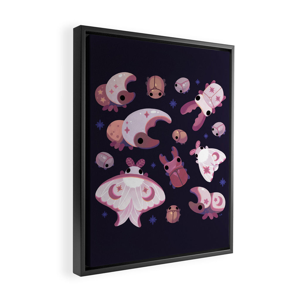 Twinkle twinkle little bugs - dark Framed Canvas Print Gallery Image 2