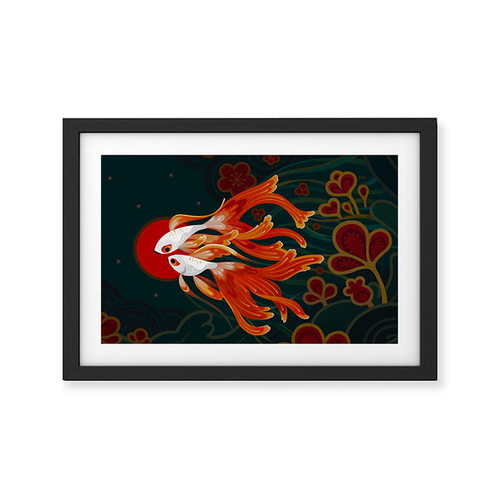Two comets Framed Art Print Gallery Image 1