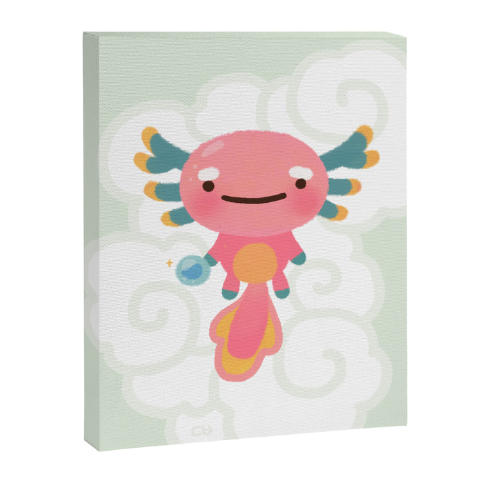 Umpearl - Axolotl with magic pearl Canvas Print Gallery Image 1