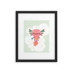Umpearl - Axolotl with magic pearl Framed Art Print Gallery Image 6