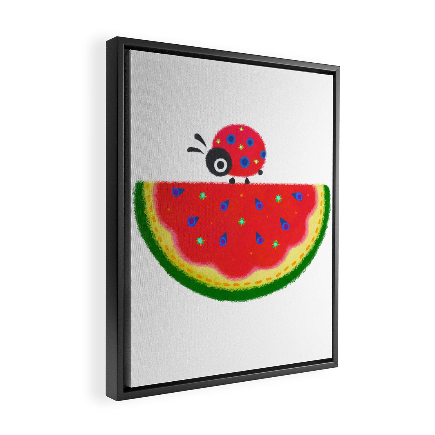 Watermelon&ladybug Framed Canvas Print Gallery Image 2