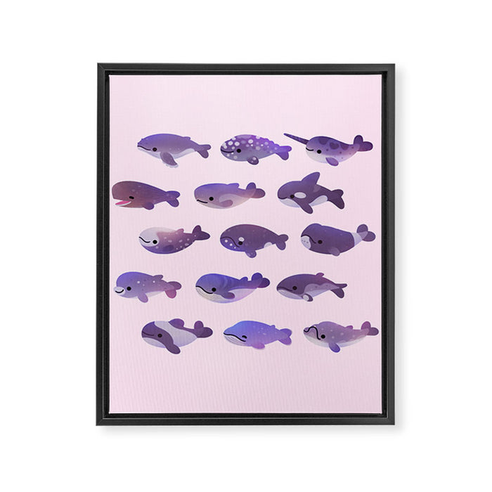 Whale Day - bright Framed Canvas Print Gallery Image 1