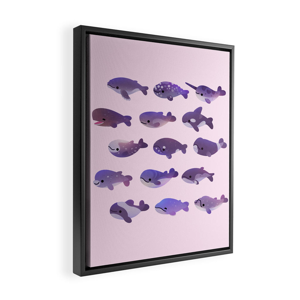 Whale Day - bright Framed Canvas Print Gallery Image 2