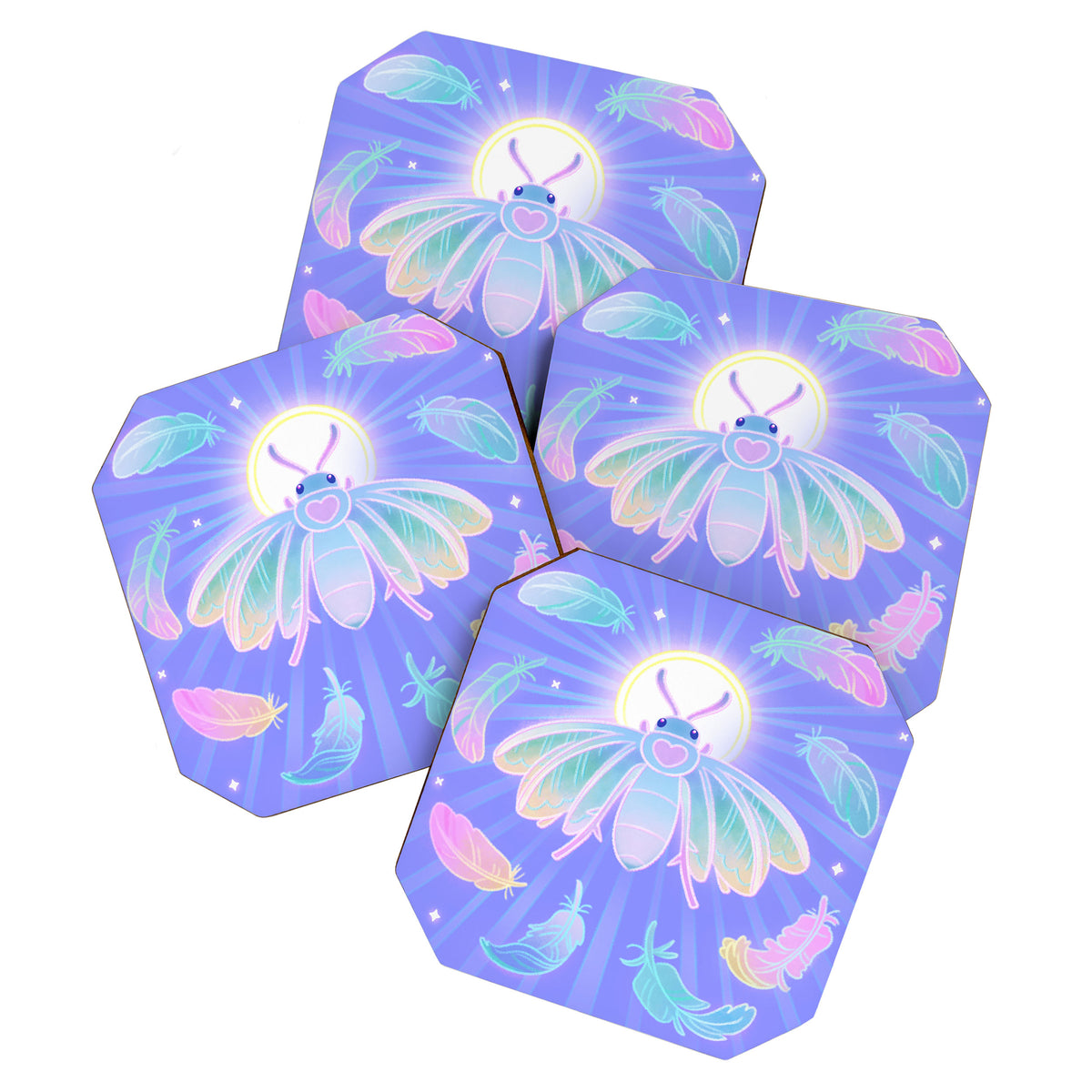 White plume moth Coaster Gallery Image 1